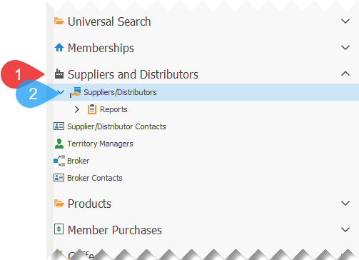 Suppliers-Distributors - Open List View