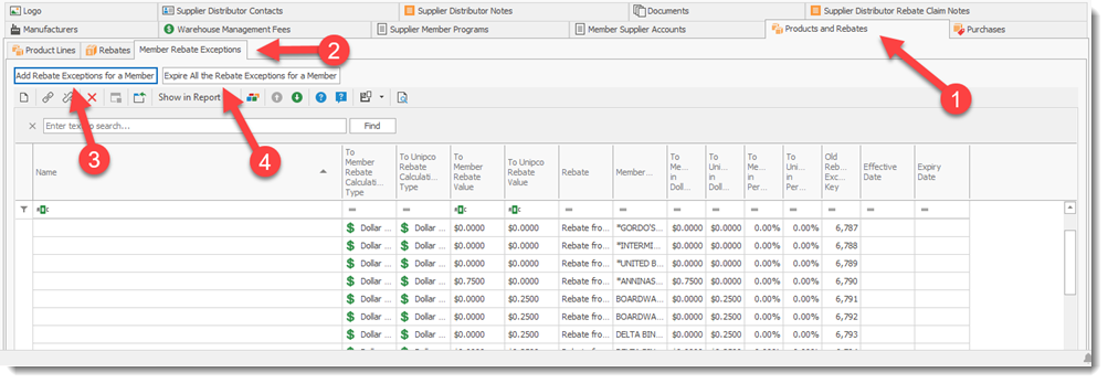 Member Rebate Exceptions